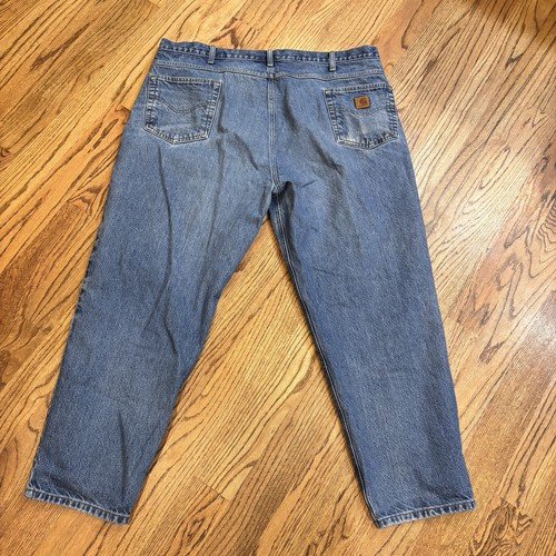 Carhartt Men’s Blue Denim Jeans Size 42x30 Relaxed Fit Workwear Pants - Picture 2 of 5