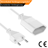 5M VerläNgerungskabel Eurostecker VerläNgerung Stromkabel Euro Strom Kabel Weiß