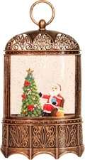 Christmas Snow Globe Lantern Swirling Glitter with Santa Claus Tree Seven Lucky