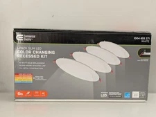 Pack of 4 Commercial Electric 6 in.Ultra Slim Color Selectable Recessed LED Kit