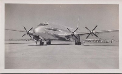 1947 Photo of Lockheed XR60 Constitution Prototype on Airfield Apron