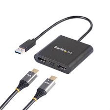 USB-A 3.0 to Dual HDMI Adapter, 4K 30Hz  1080p 60Hz, Windows Compatible