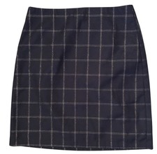 NEW Banana Republic Skirt 4 Navy Blue Gold Metallic Stripe Lined Straight NWT