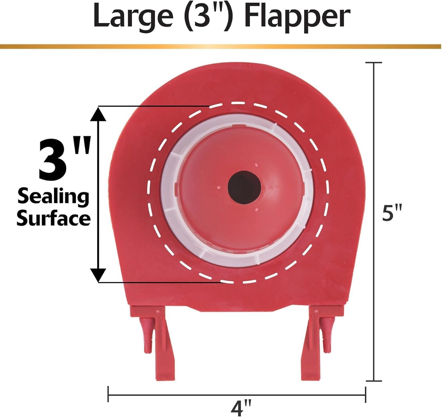 Korky 3070BP Large 3 Inch High Performance Universal Toilet Flapper Red