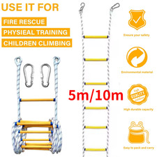 Emergency Fire Escape Ladder 5/10m Portable Soft Rope for Kids Adults Epoxy New