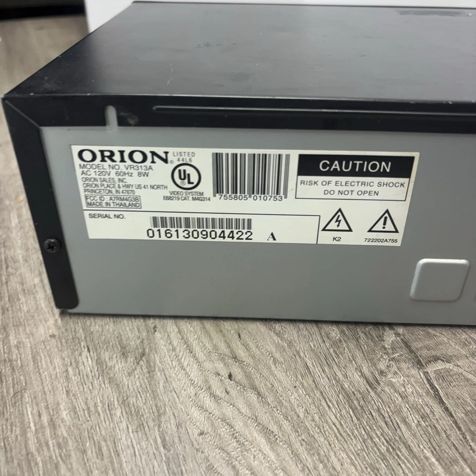 Vintage Orion VR313A Video Cassette Recorder Player VCR Tested Working - Image 3 of 3