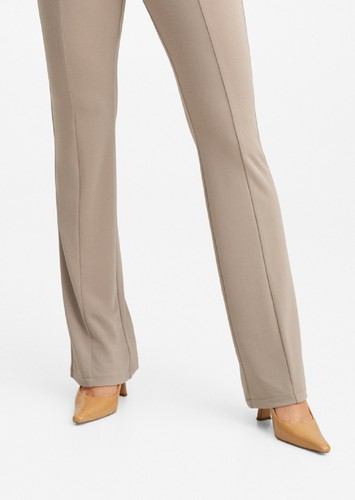 Mango Women's High Rise Wide Leg Trousers Brown Size Large - Imagen 3 de 3
