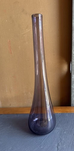 Bud Vase Hand Blown Amethyst Purple 19” in tall Vintage MCM