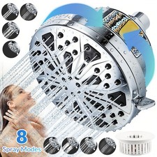 Filtered Shower Head Filter High Pressure 8 Modes Remove Chlorine Heavy Metals