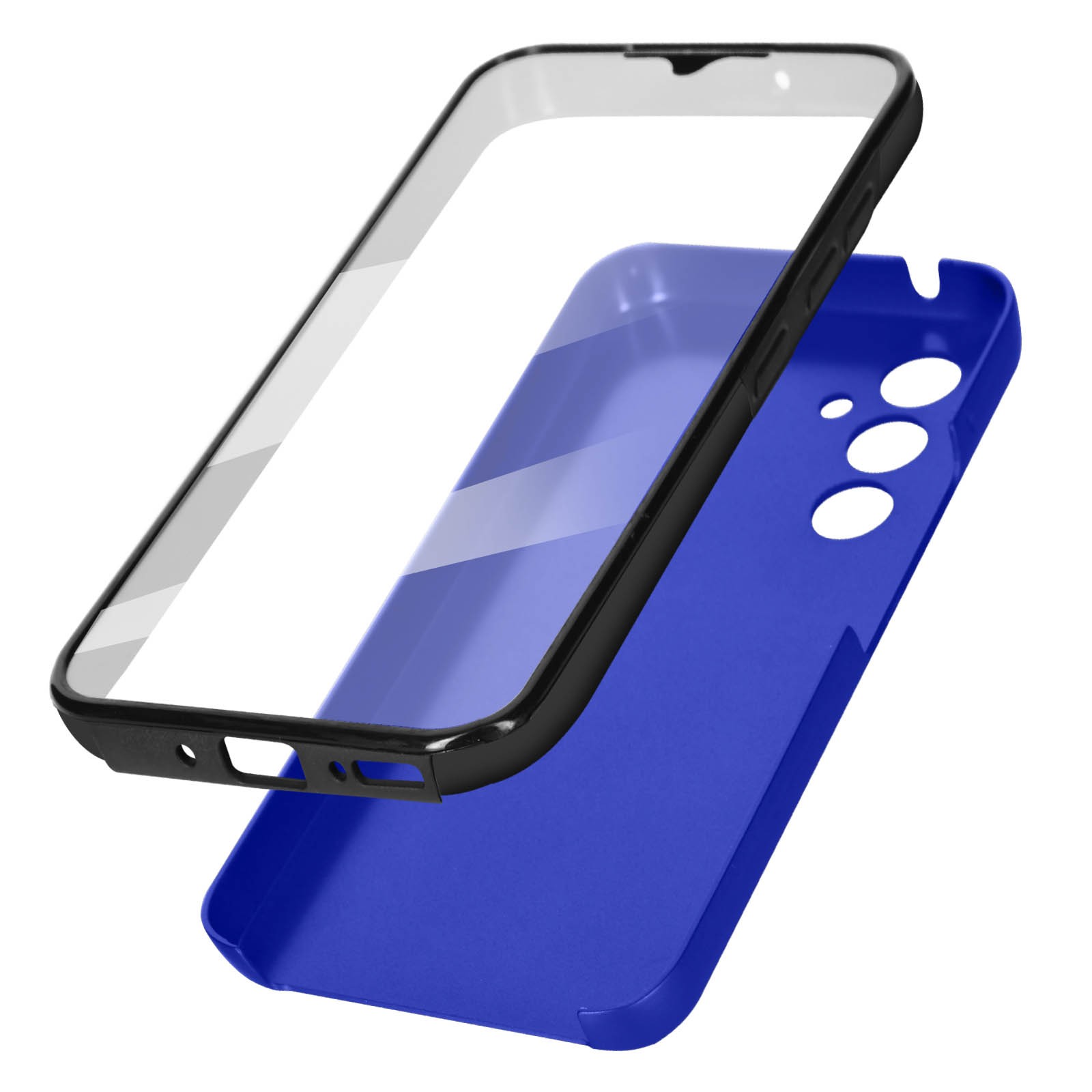 Coque Galaxy A54 5G antichoc double face tactile bleu