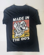 Men  s Black Short Sleeve T-shirt Made In The 80  s Super Mario Bros 3 Medium