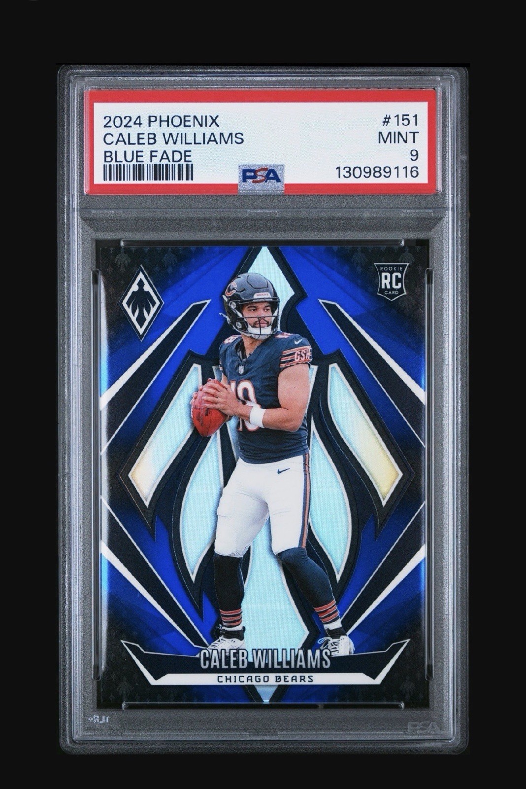 2024 Panini Phoenix Rookies Caleb Williams #151 Blue Fade /249 (RC) PSA 9 Bears