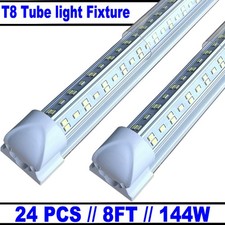 24PCS 8 FOOT LED Shop Lights 144w Fixture 8FT T8 LED Tube Light 8' Garage Light