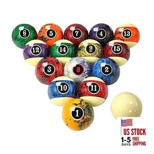 Marble Swirl Style Pool Balls Set Professional 2 1/4-Inch Billiard Balls for
