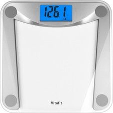 Digital Bathroom Scale High Accuracy Step-On Glass Platform 400lb 182kg Large
