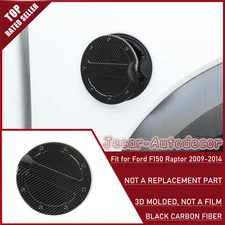 Carbon Fiber Car Door Gas Oil Fuel Tank Cover Trim For 2009-14 Ford F150 Raptor