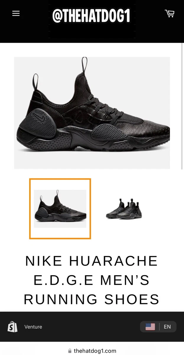 Nike Blk/A01697 004 Huarache E.D.G.E. Txt E1K36 Size 11.5 Nike Huarache E.D.G.E. TXT Black for Sale | Authenticity  main image 2