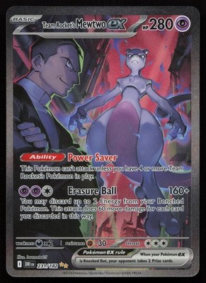 Team Rocket's Mewtwo ex 231/182 Special Illustration Rare Destined Rivals NM