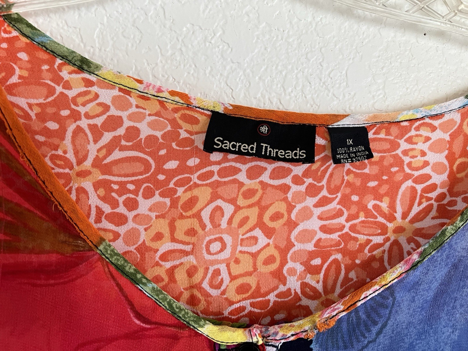 Sacred Thread WOMENS Top Patchwork Flowy Multicol… - image 5