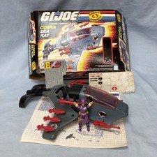 1987 Cobra Sea Ray 100 Complete With Box & Blueprint GI Joe Hasbro ARAH READ