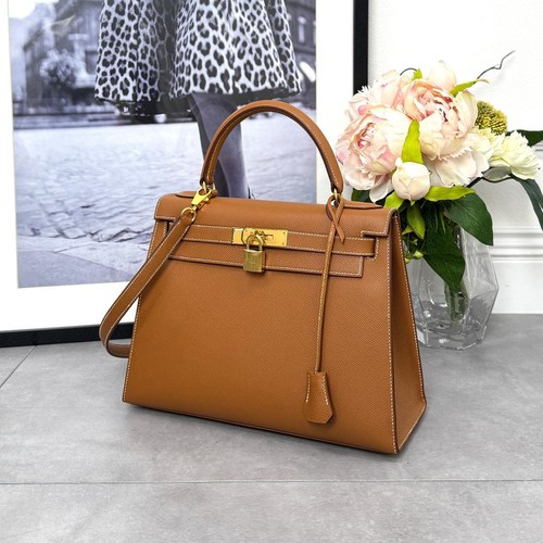 Hermes Kelly 28 Courchevel gold G hardware 150992
