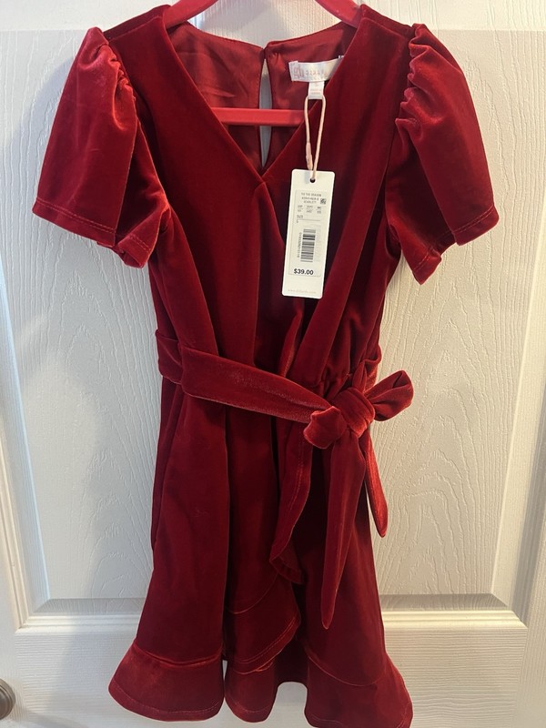 NWT GB Girls Red Velvet Christmas Holiday Dress Size 5