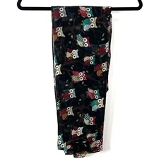 Vivian & Vincent Black Owl Print Soft Lightweight Sheer Infinity Scarf Wrap 1291