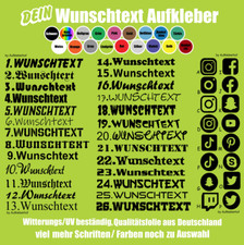10cm Wunschtext Aufkleber Auto Boot Name eigener Text Sticker Rad Tuning Logo TV