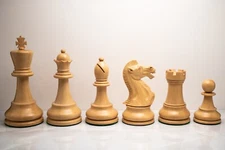 Legend Pioneer Elite Staunton Chess Pieces - 4.0" King - Rosewood & Boxwood