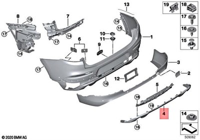 Genuine BMW G02 X4 20dX 20iX 25dX Trim Panel Bumper Rear Bottom 