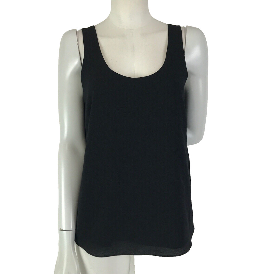 Decjuba Top Black Size 8 Tank Cami Sleeveless Lined Crepe Business Casual Women
