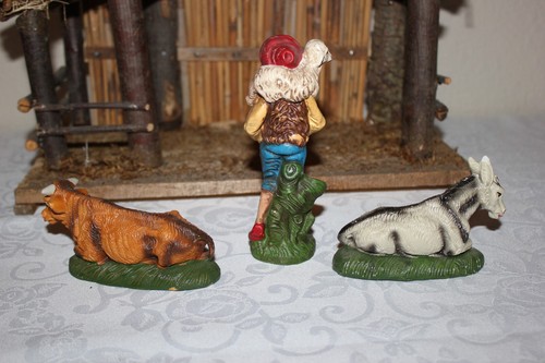Vintage Italy Nativity Set 9 Creche Figurine Stable Christmas Baby Jesus Manger - Picture 8 of 20