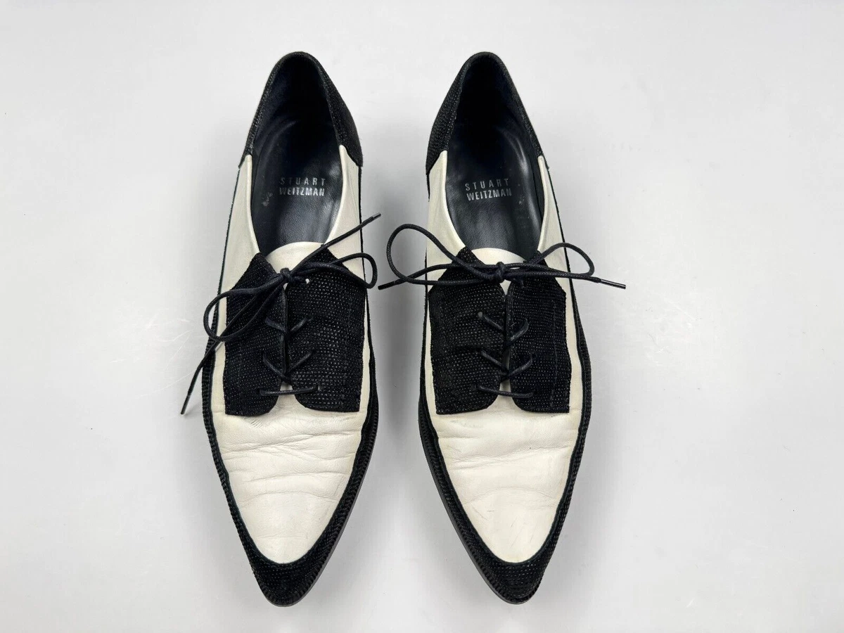 Stuart Weitzman Blue and White Suede Oxfords with Lace-Up Design Stuart Weitzman Oxford Suede Upper Comfort Shoes for Women  main image 2