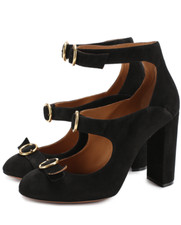 Chloe Icon Mary-Jane Multi Buckle Pumps Sandals Mules Shoes 36.5