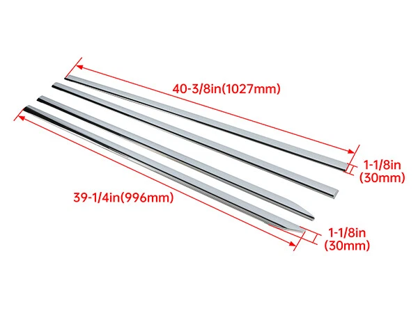 For 2023-2025 Dodge RAM 1500 Crew Cab Chrome Body Side Molding Trims Set 4PCS - Image 3 of 4