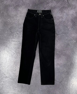 【関税込み】Versace Jeans Couture ブラック タックパンツ Vintage Versace Jeans Couture Velour Black Pants Jeans | eBay