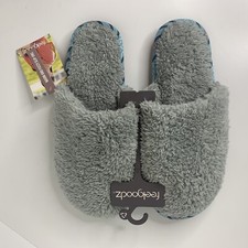 Feelgoodz Meridian Sherpa Mule Slipper Silver Size Large 10-11 New
