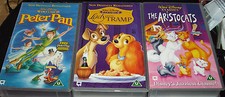 Disney VHS x 3 - Peter Pan, Lady and the Tramp  The Aristocats