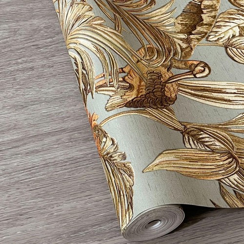 Design ID Sage Green Tropical Wallpaper Palm Leaf Paste The Wall Textured Vinyl - Picture 4 of 7