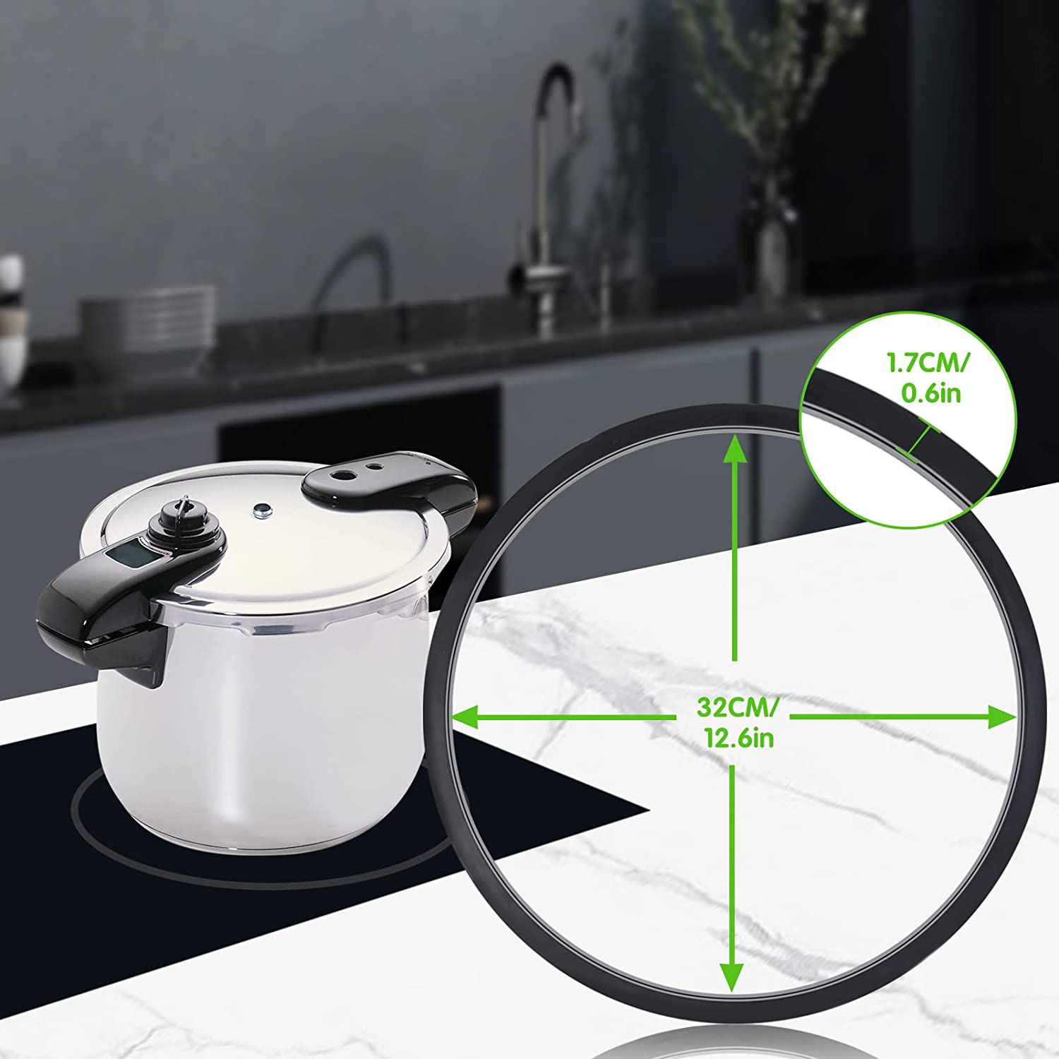 2 Pack Pressure Canner Gasket, S9882 Mirro Pressure Cooker Gasket Fit