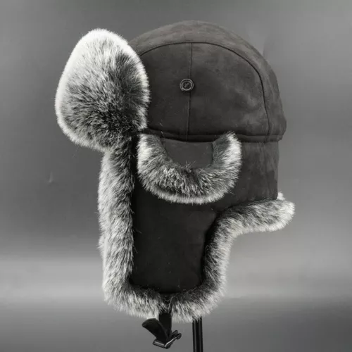 Men Trapper Hat Cap Sporting Ushanka Russian Cossack Faux Fur Suede Leather Warm - Picture 10 of 26