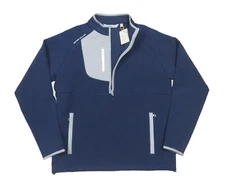 Peter Millar Men's Navy Galeforce 1/4 Zip Pullover Sweater $245
