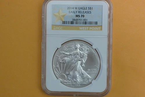 2014 W (BURNISHED) NGC MS70 SILVER EAGLE EARLY RELEASES