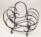 Vintage Retro 1960's Wrought Iron Black Metal Magazine Vinyl Record Rack Kitsch