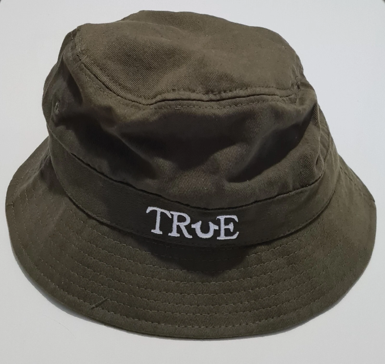 True Religion TR2748 Embroidered Bucket Hat Olive One Size