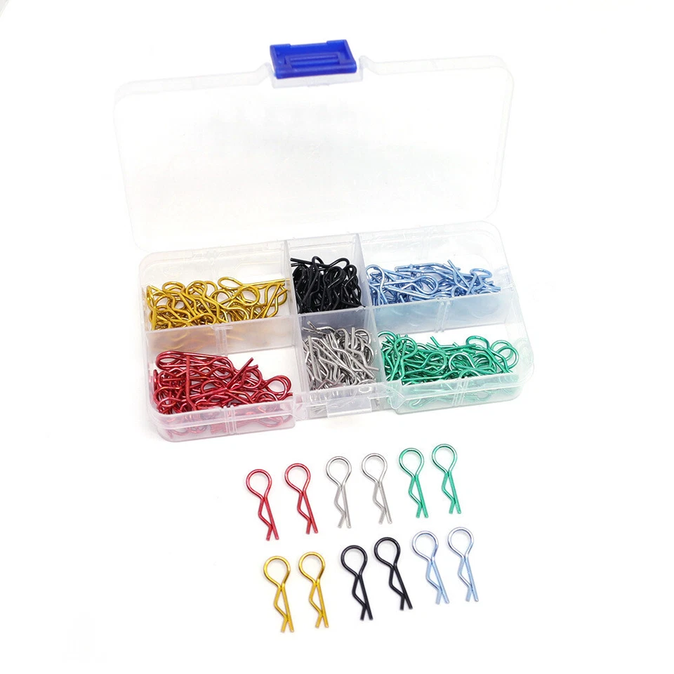 180 PCS 1/10 1/12 RC Car Body Shell Clip Stainless Steel R Shape Pin 6 Colors - Image 4 of 4