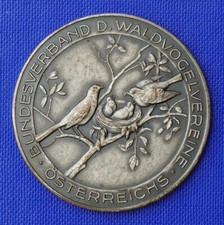 1928 X. BEZ. WIEN VOGELKLUB VEREIN MEDAILLE ÖST. BUNDESVERBAND WALDVOGELV. 44mm 