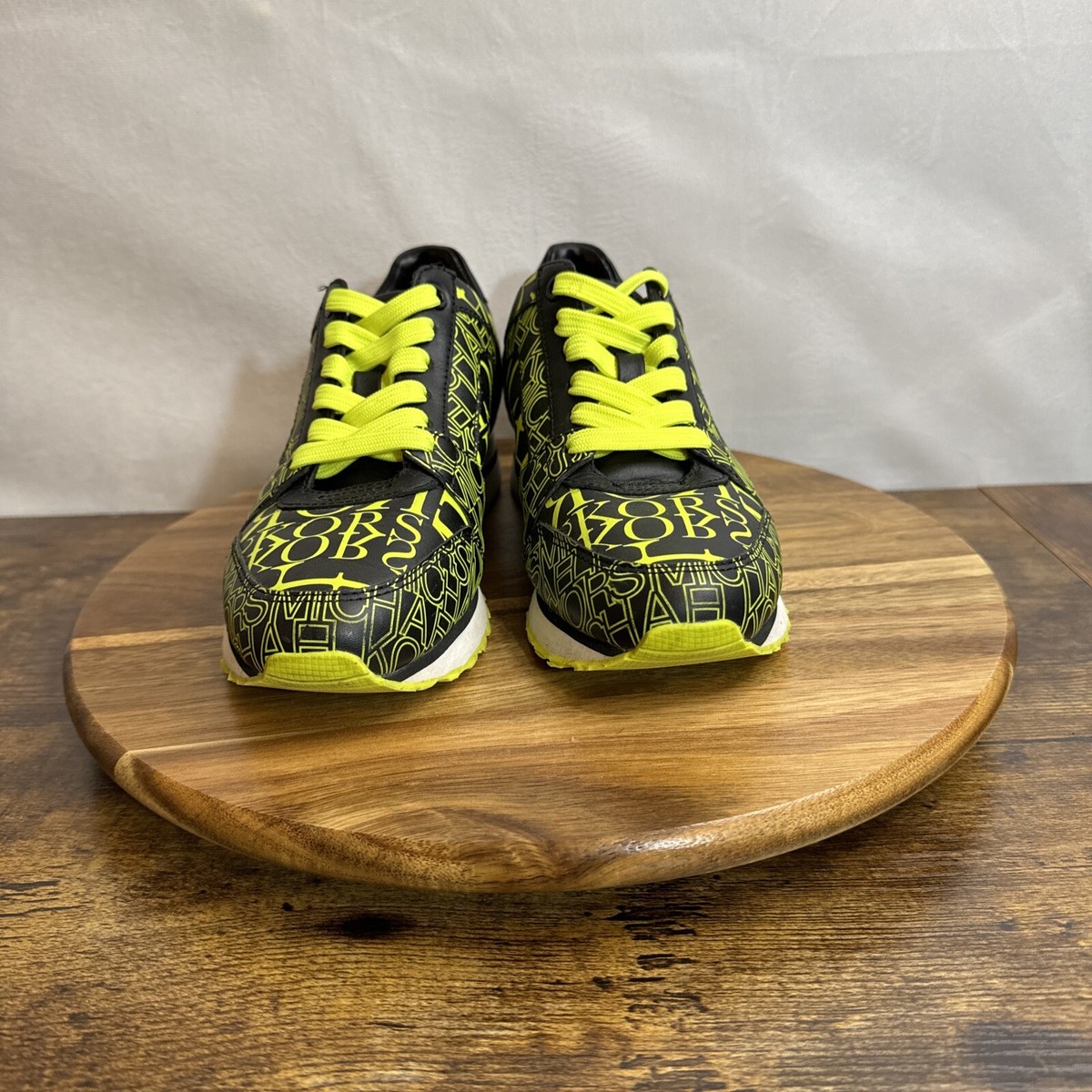 MICHAEL KORS ブラック イエロー ブーツ MICHAEL KORS Designer Shoes Women's Sz 6 Black Neon Casual