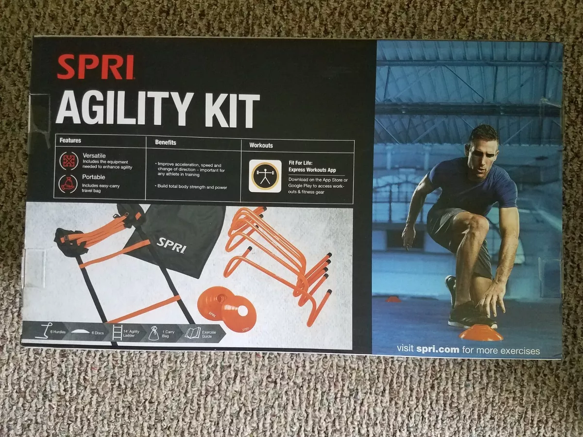 Spri Agility Kit 6 Discs 6 Hurdles 14 Agility Ladder Crossfit workout Home Gym