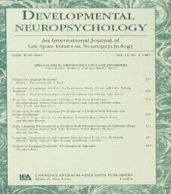 Origins of Language Disorders : A Special Issue of Developmental Neuropsychol...